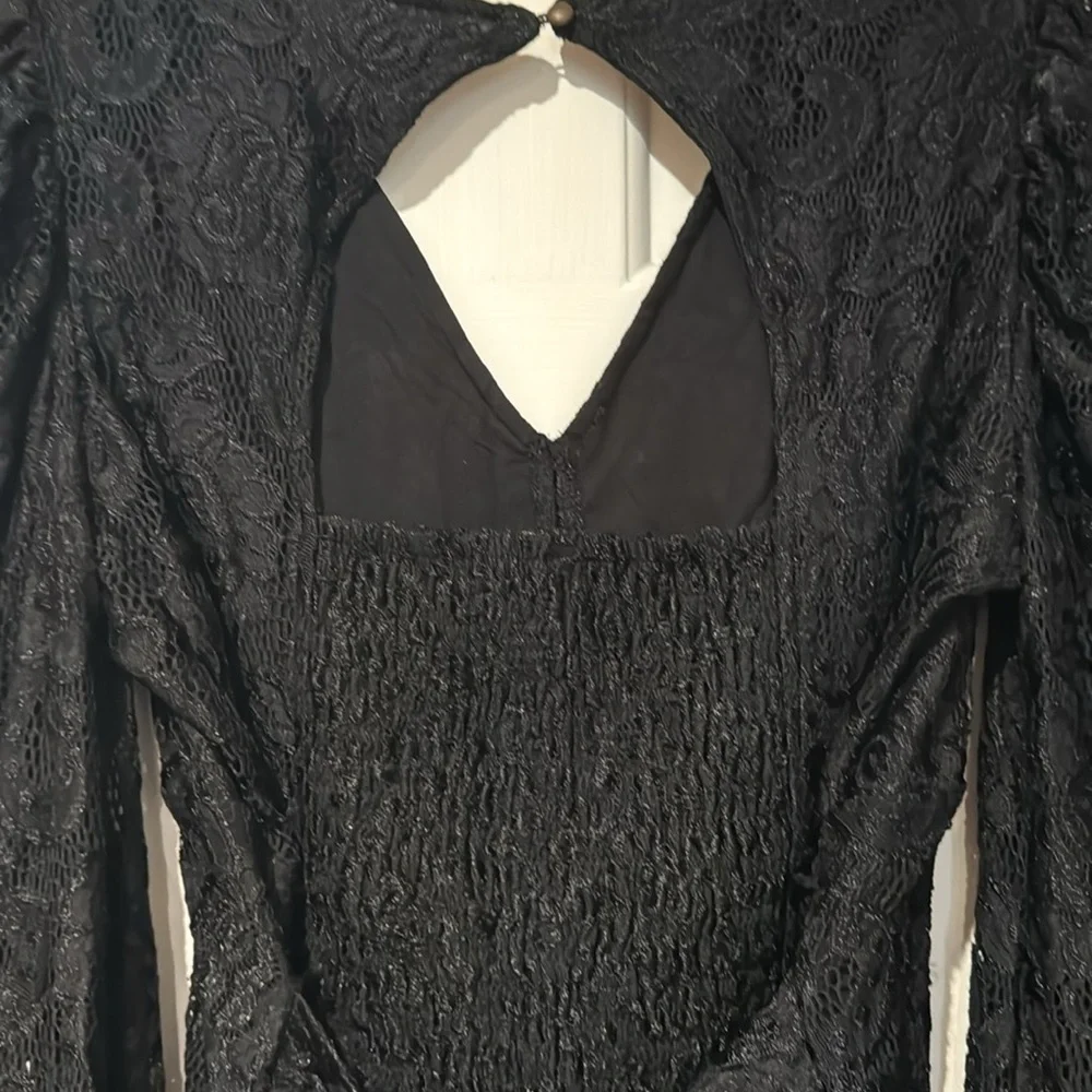 Anthropologie Black Lace Blouse